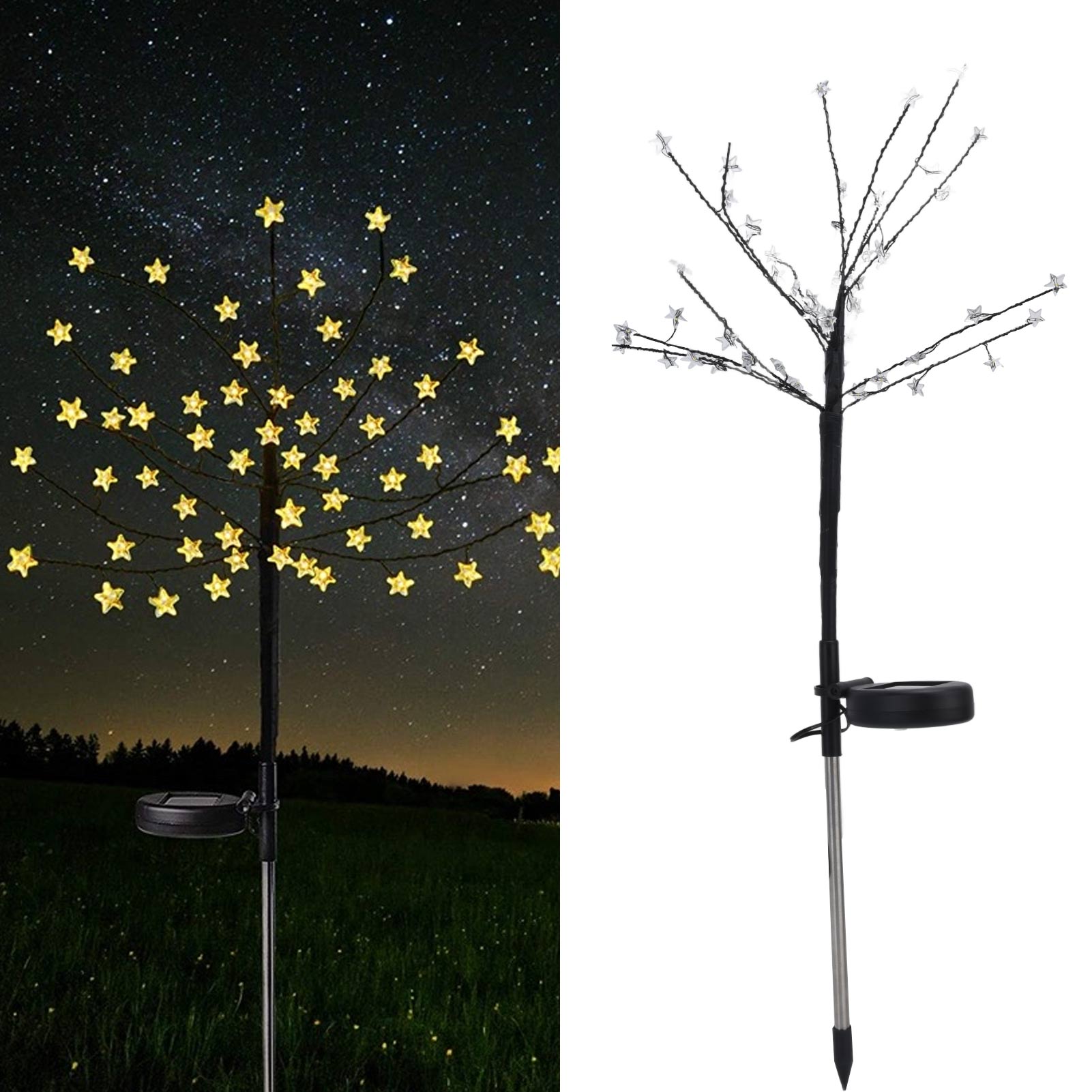 Solar-gartenleuchten Mit Sternenhimmel-effekt, 2 Beleuchtungsmodi, Wasserdicht Für Den Außenbereich, Ideal Für Höfe, Terrassen, Wege, Rasenflächen, Bauernhöfe, Dekorative Landschaftsbeleuchtung, 2er-s
