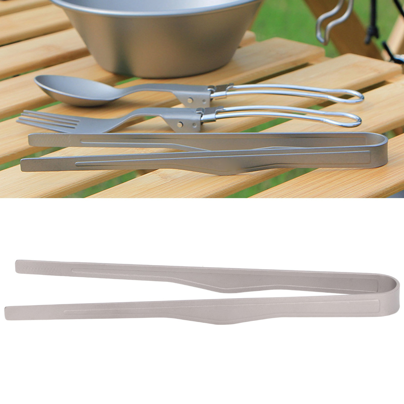 Multifunktionale Titanzange Für Camping, Picknicks Und Grillabende Im Freien Hitzebeständige Fleischzange Aus Reinem Titan, Steakzange, Speisezange