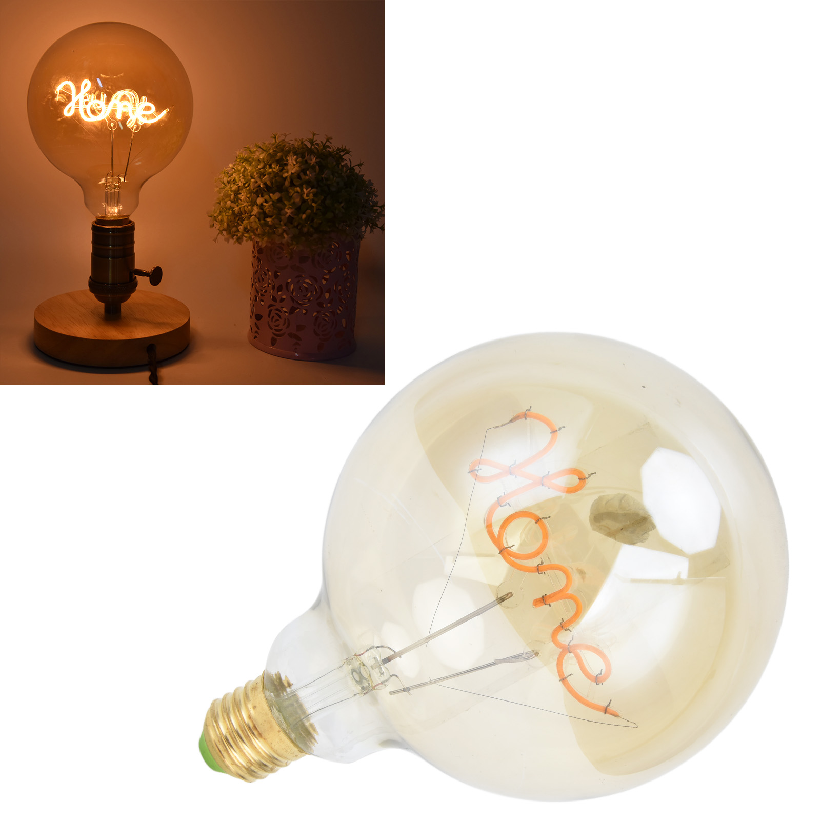 Led-lampe Mit Kugelförmigem Led-filament, Edison-retro-lampe E27/e26 G125, 4w Home.