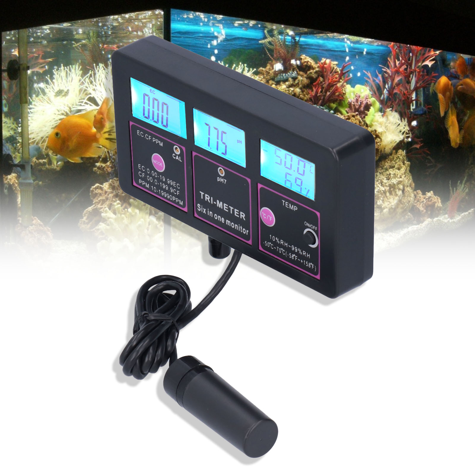Ph-217 Multifunktionales 6-in-1-langzeit-online-überwachungsinstrument Zur Überwachung Und Analyse Von Hydroponischen Aquakulturen (europäischer Standard 230 V)