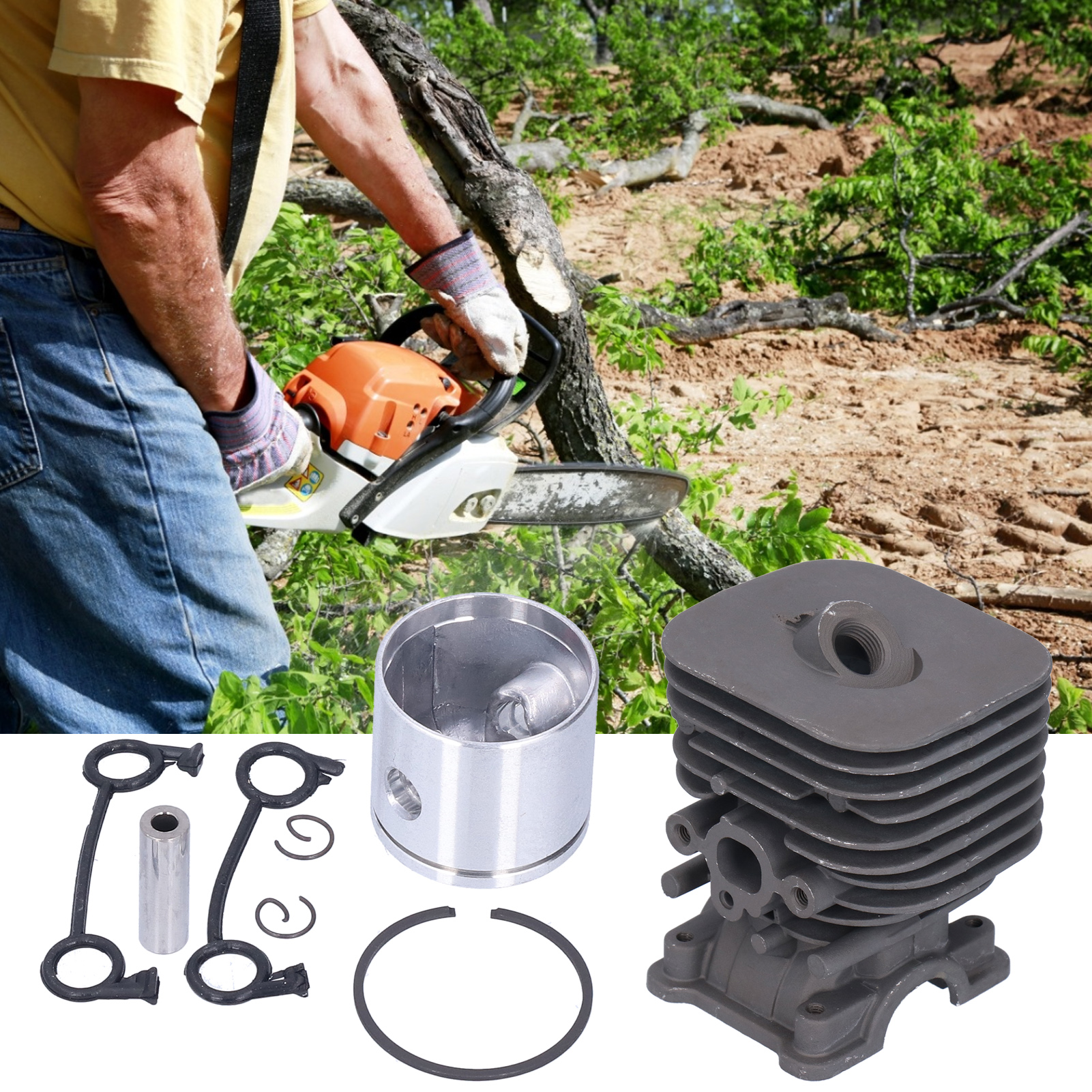 Geeignet Für 35-mm-zylinder, Kolben Und Kolbenringe Der Husqvarna 125 Und 128 Kettensägen.