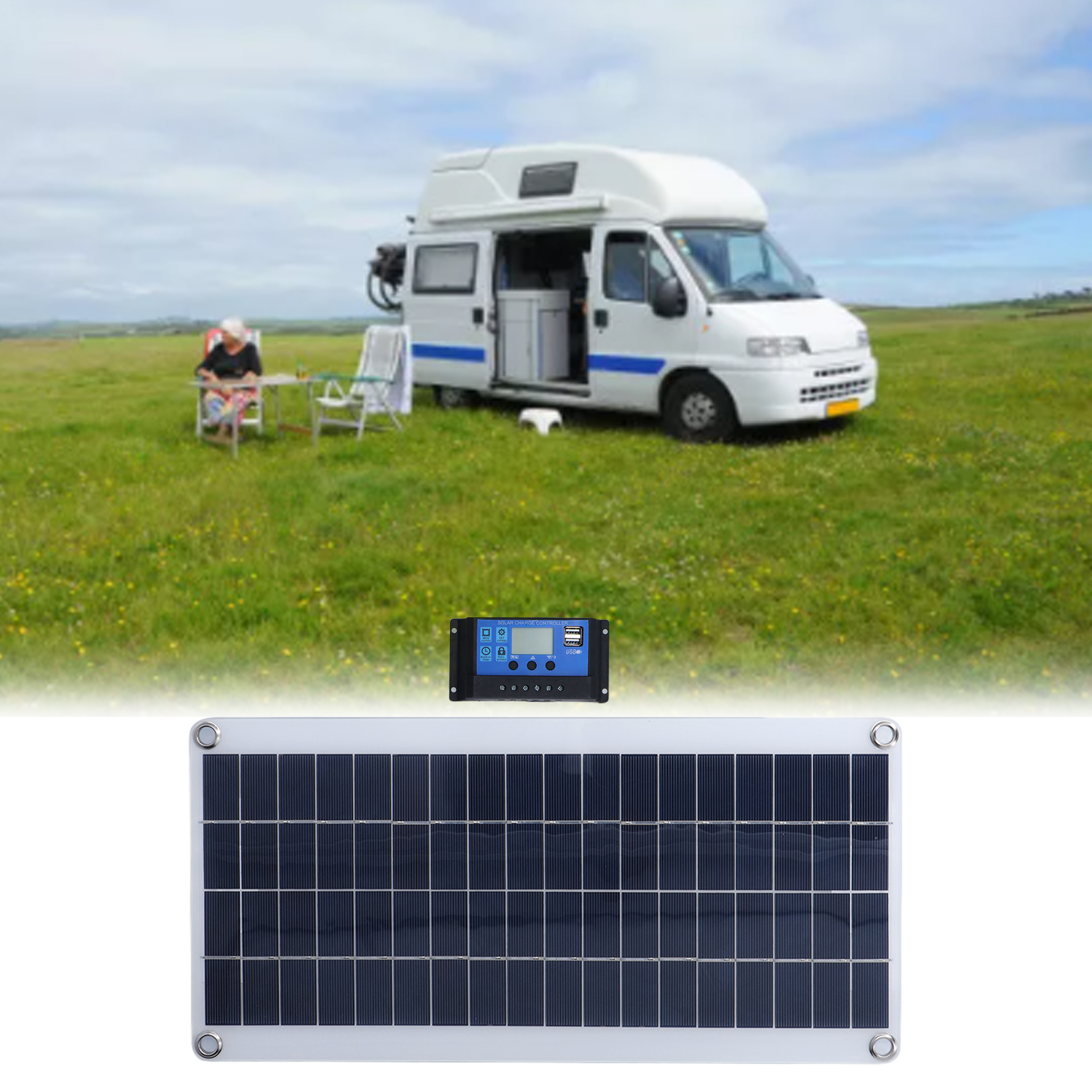 8w Flexibles Solarpanel, 30a Solarsteuermodul Für Autos, Wohnmobile, Boote, Dachterrassen Und Camping.