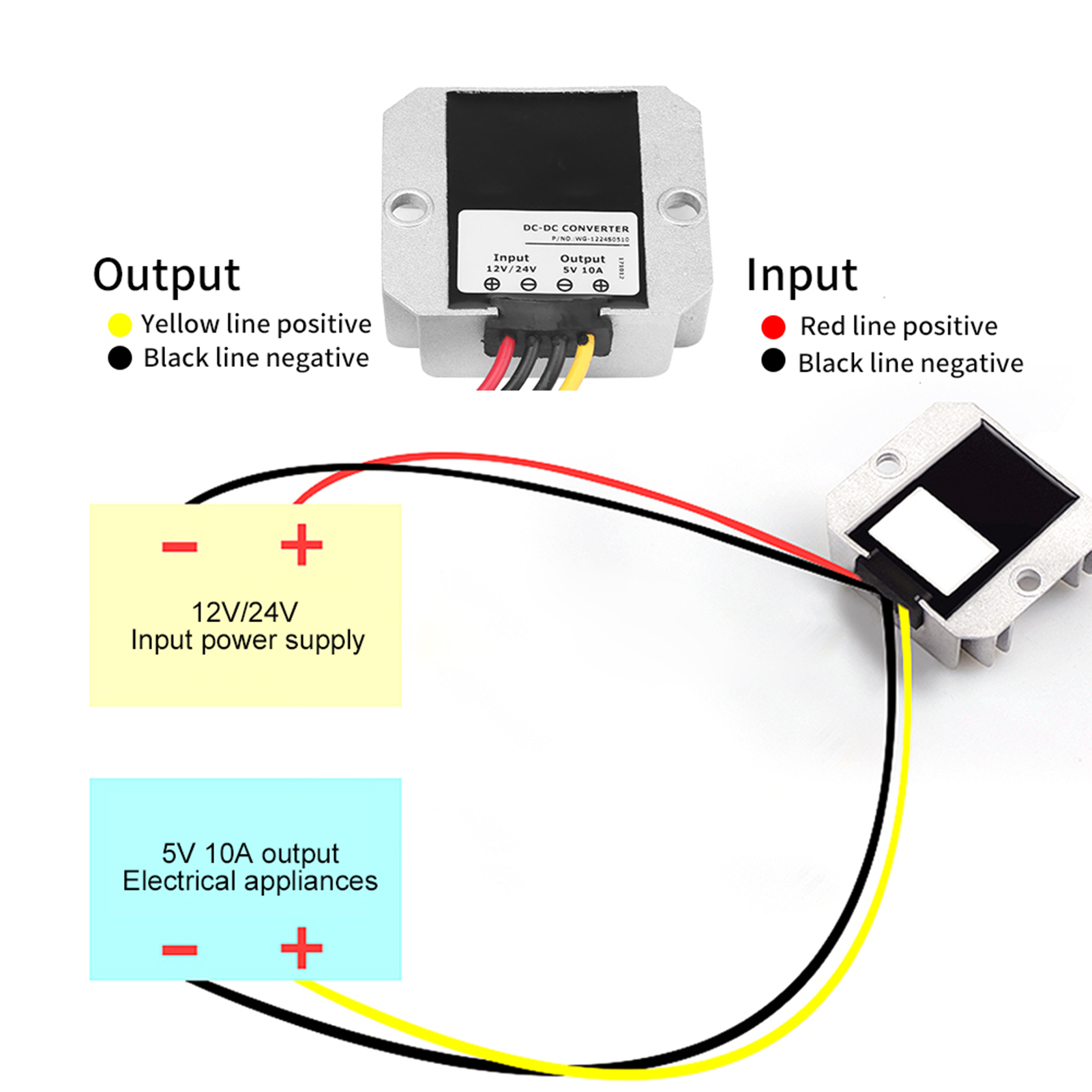 Geregelter Spannungswandler Für Fahrzeug-led-displays 12 V/24 V Auf 5 V 10 A 50 W