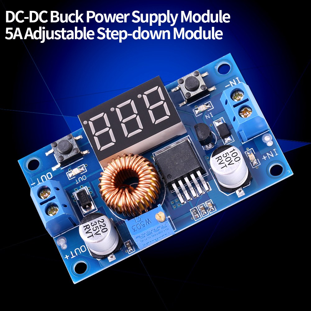 Leistungsstarkes, Einstellbares Dc/dc-abwärtswandlermodul 75 W (5 A) Mit Voltmeter Und Kupferanschlüssen