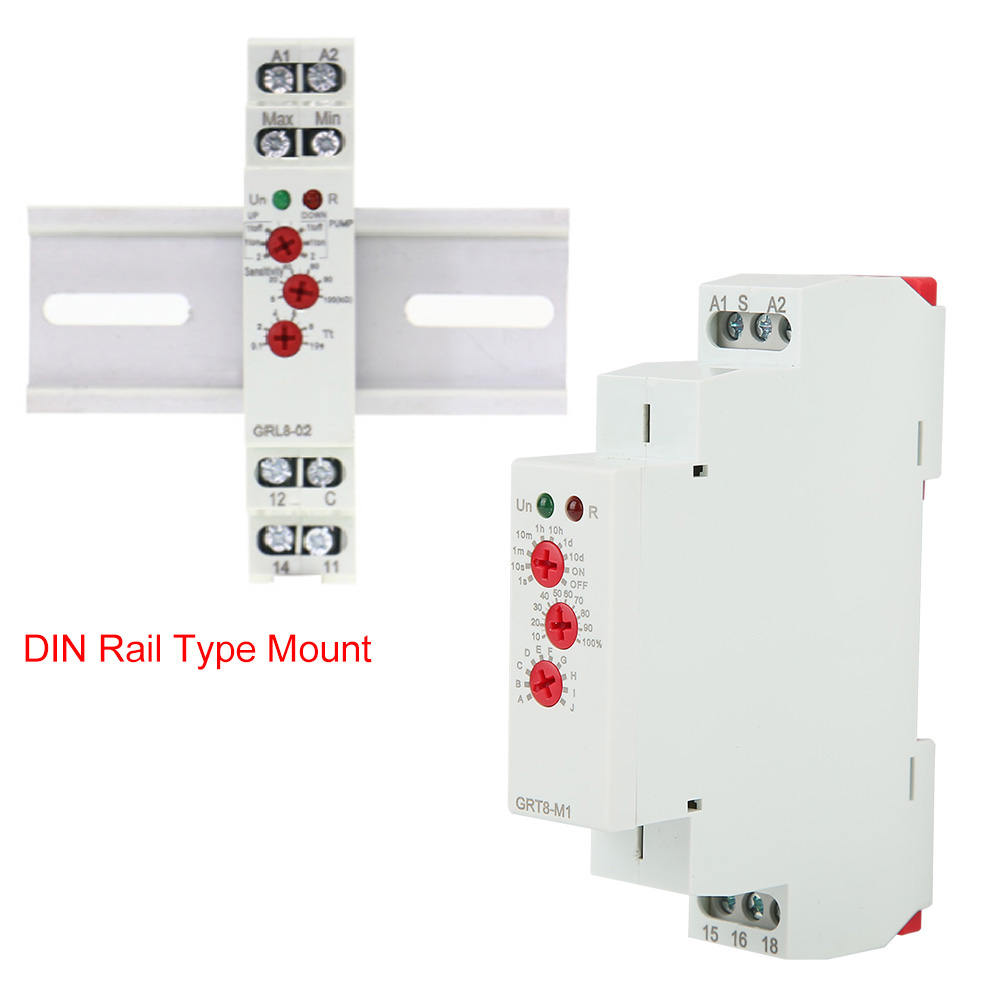 Miniatur-multifunktions-zeitverzögerungsrelais Auf Schiene Grt8-m1 Ac/dc 12v240v