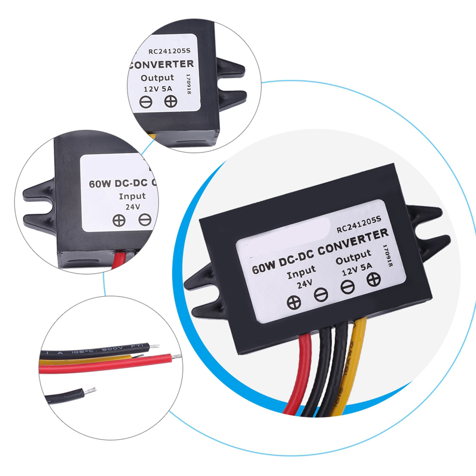 24v Auf 12v 5a 60w Abwärtswandler (schwarz)