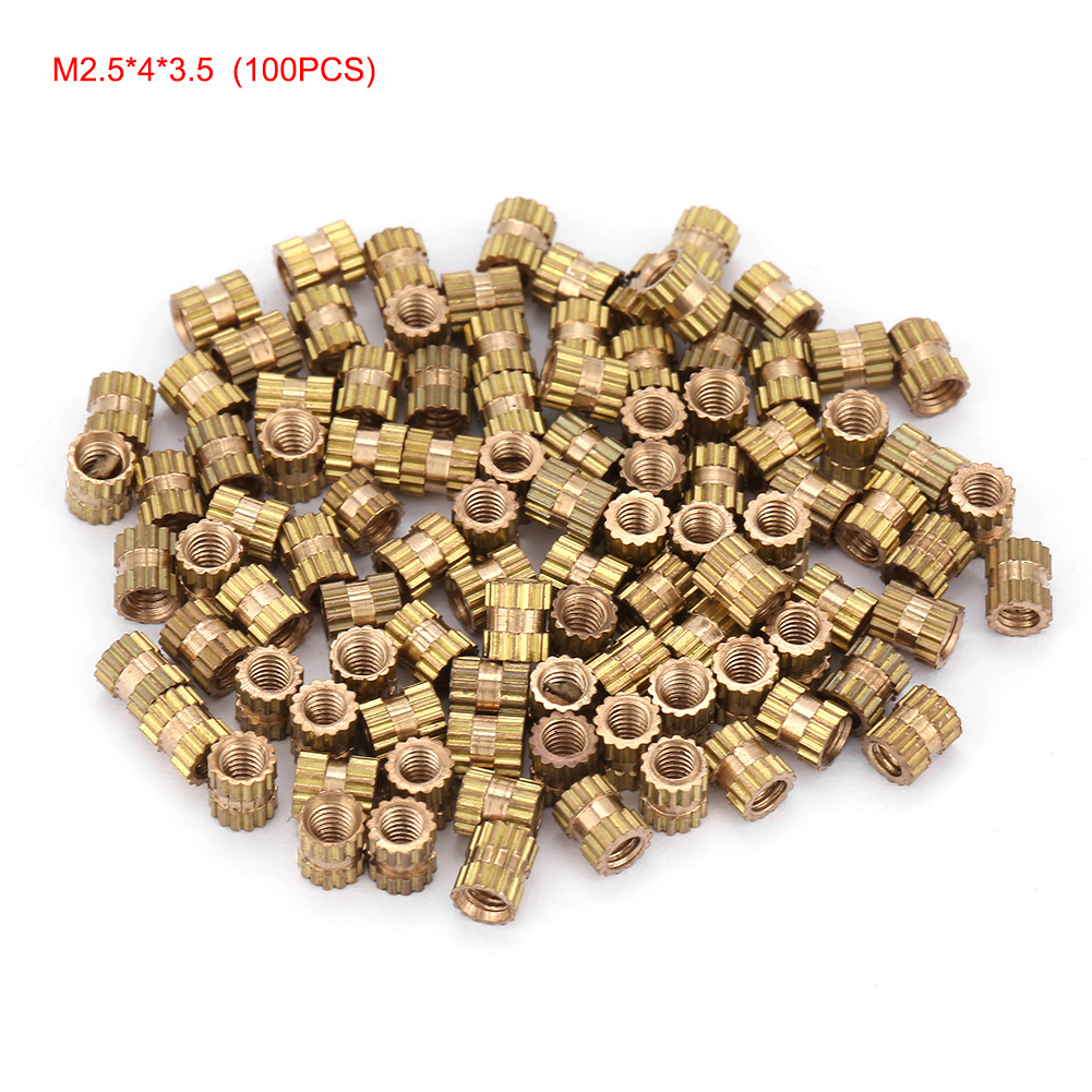Kupfereinlage, Spritzgegossene Kupfermutter, Integriertes Kupferteil, Gerändelte Kupfermutter, Kupferblumenmutter (m2,53,5)