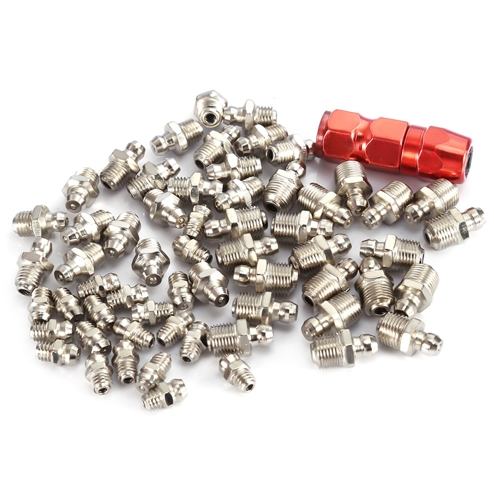 Set Mit 61 Fettpressdüsen Mit Geraden Spitzen (m6, M8 Und M10) + 1 Fettpressdüse Mit Flacher Spitze