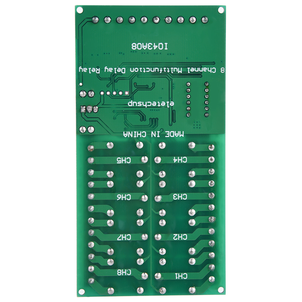 Io43a08 Multifunktionales Led-zeitverzögerungsrelais, 8 Kanäle, 12 V, Digitalröhre