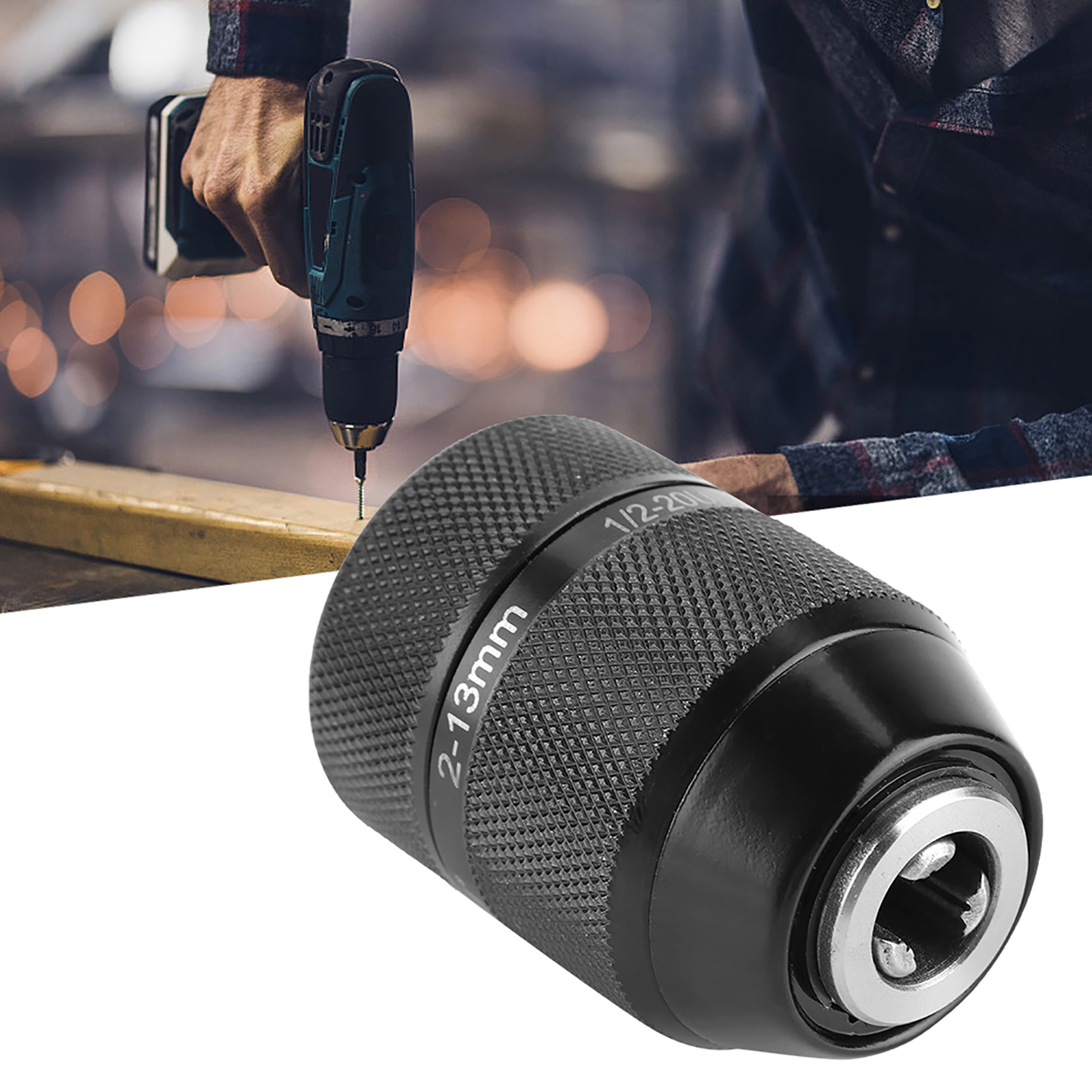 13-mm-ganzmetall-bohrfutter, 1/2-zoll-großlochgewinde Für Elektrische Bohrmaschinen, Handbohrmaschinen, Manuelles Spannfutter