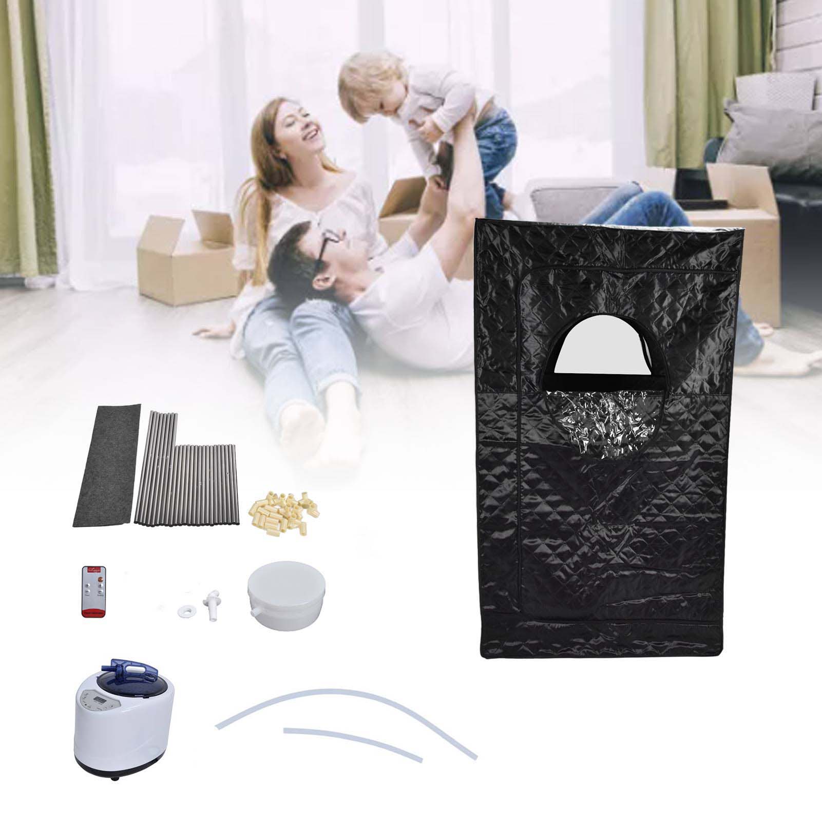 Tragbare 1000-w-dampfsauna Für Zuhause, Schwitzkabine Und Begasungsgerät Mit Englischer Fernbedienung (uk-standard Ac220-240v)