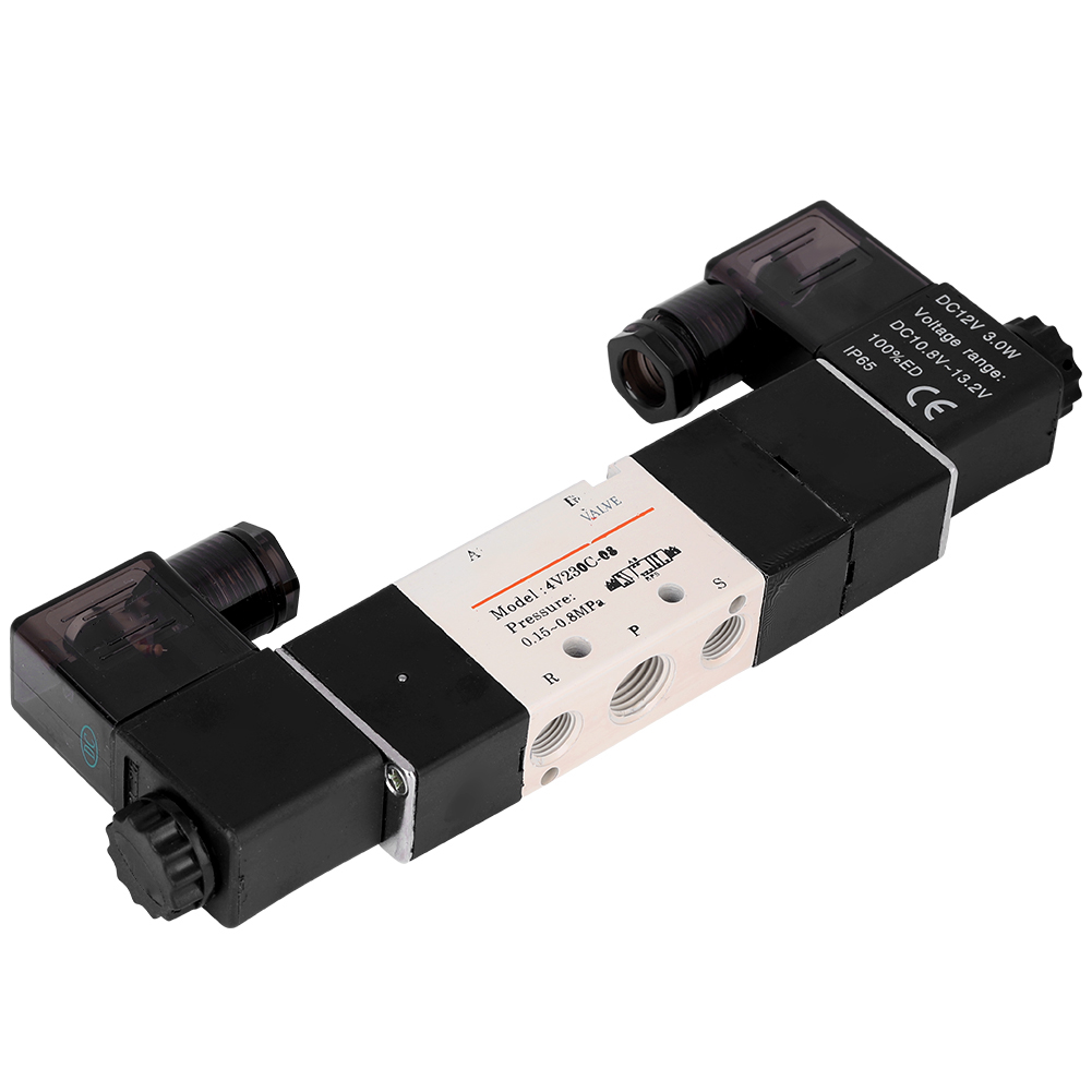 Gekapseltes 3-positionen-, 5-wege-magnetventil Mit Zwei Spulen, 4v230-08c, 12 V Dc, 1/4