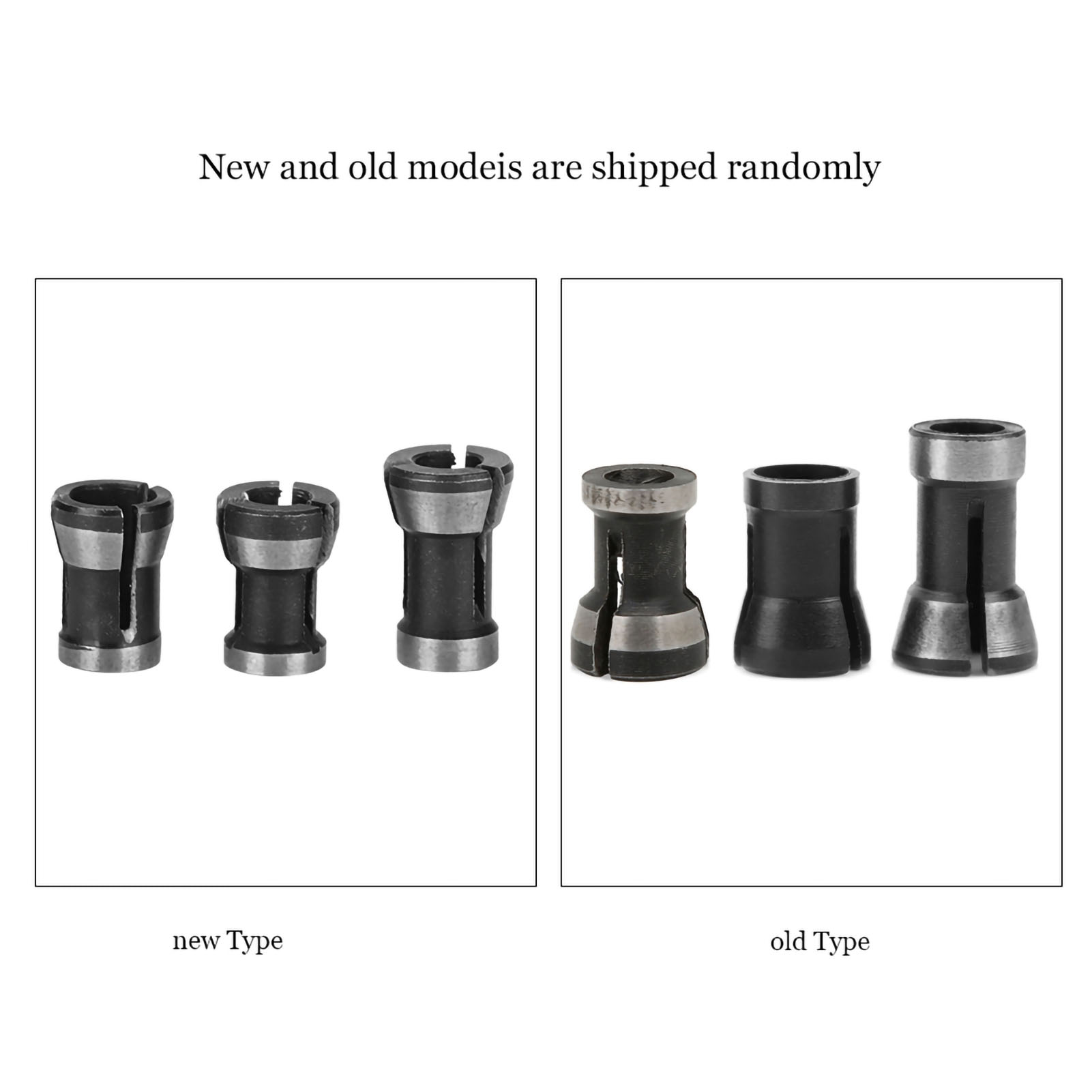 Set Aus 3 Adapterhülsen Für Holzfräserfutter, Holzbearbeitungszubehör, 6 Mm, 6,35 Mm Und 8 Mm Futter.