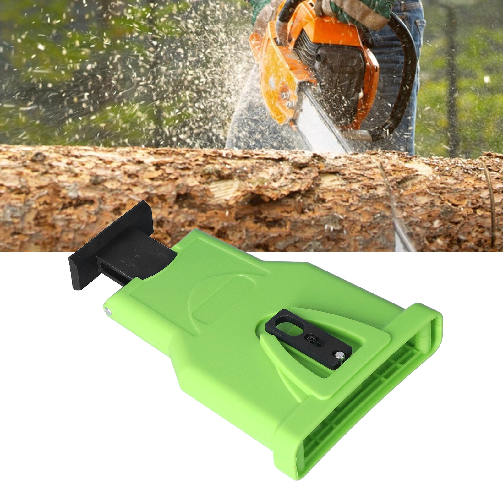 Kettensägen-kettenschärfer, Kettensägen-zahnschleifer, Schärfstein Für 14/16/18/20 Zoll Zweiloch-kettensägeblätter, Grüne Schleifbox.