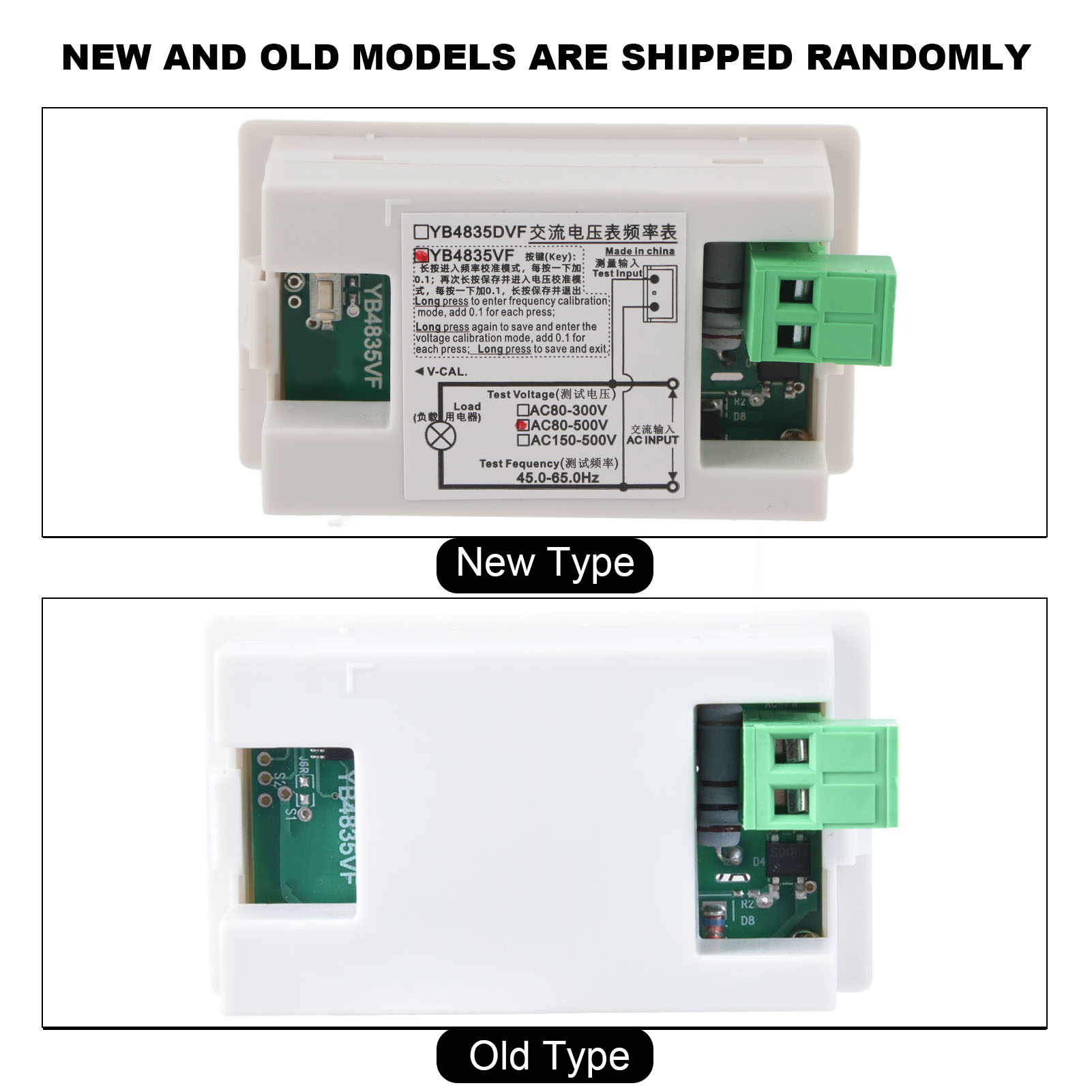 Yb4835vf Digitales Voltmeter Und Frequenzmesser Mit Doppelanzeige Für 220v/380v 50hz Generator