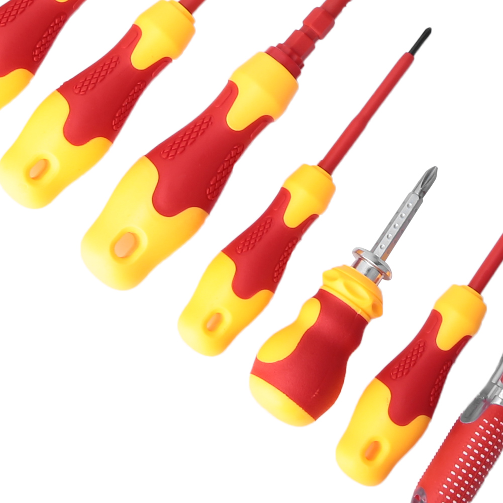 Set Mit 10 Isolierten Multifunktionsschraubendrehern Für Elektriker