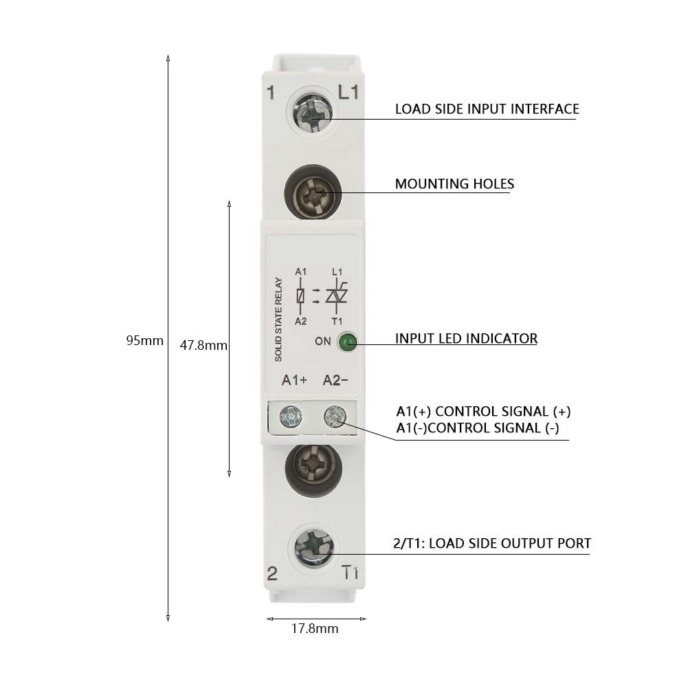 Linkfreely Smt4810l/smt4825l Ultradünnes Einphasiges Halbleiterrelaismodul Mit Kühlkörperbasis Aus Reinem Aluminium (dc-dc Ac Ssr)