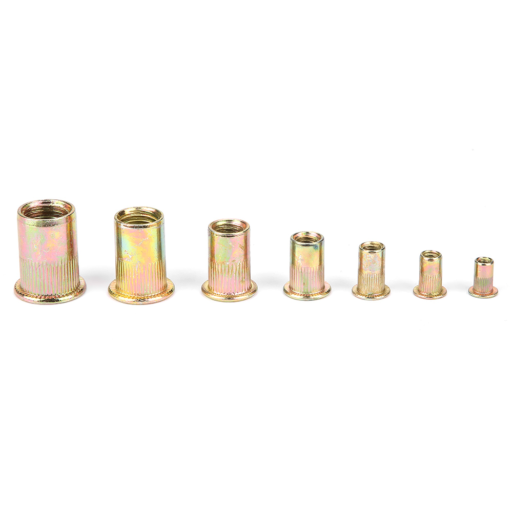 Schachtel Mit 150 Flachkopf-nietmuttern, Nut-nietmuttern Und Rändel-nietmuttern