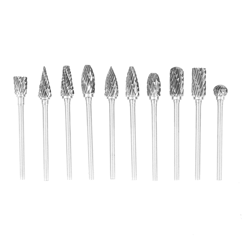 Set Mit 10 Rotierenden Hartmetallfeilen Mit Zwei Texturen, 2,35 X 6 Zoll