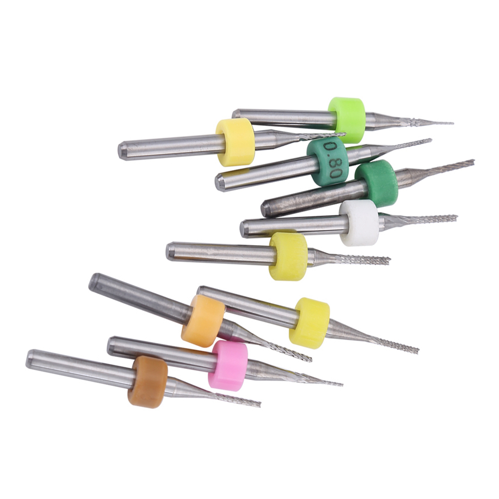 Set Mit 10 Fräsern Für Leiterplatten (0,5-1,4 Mm)
