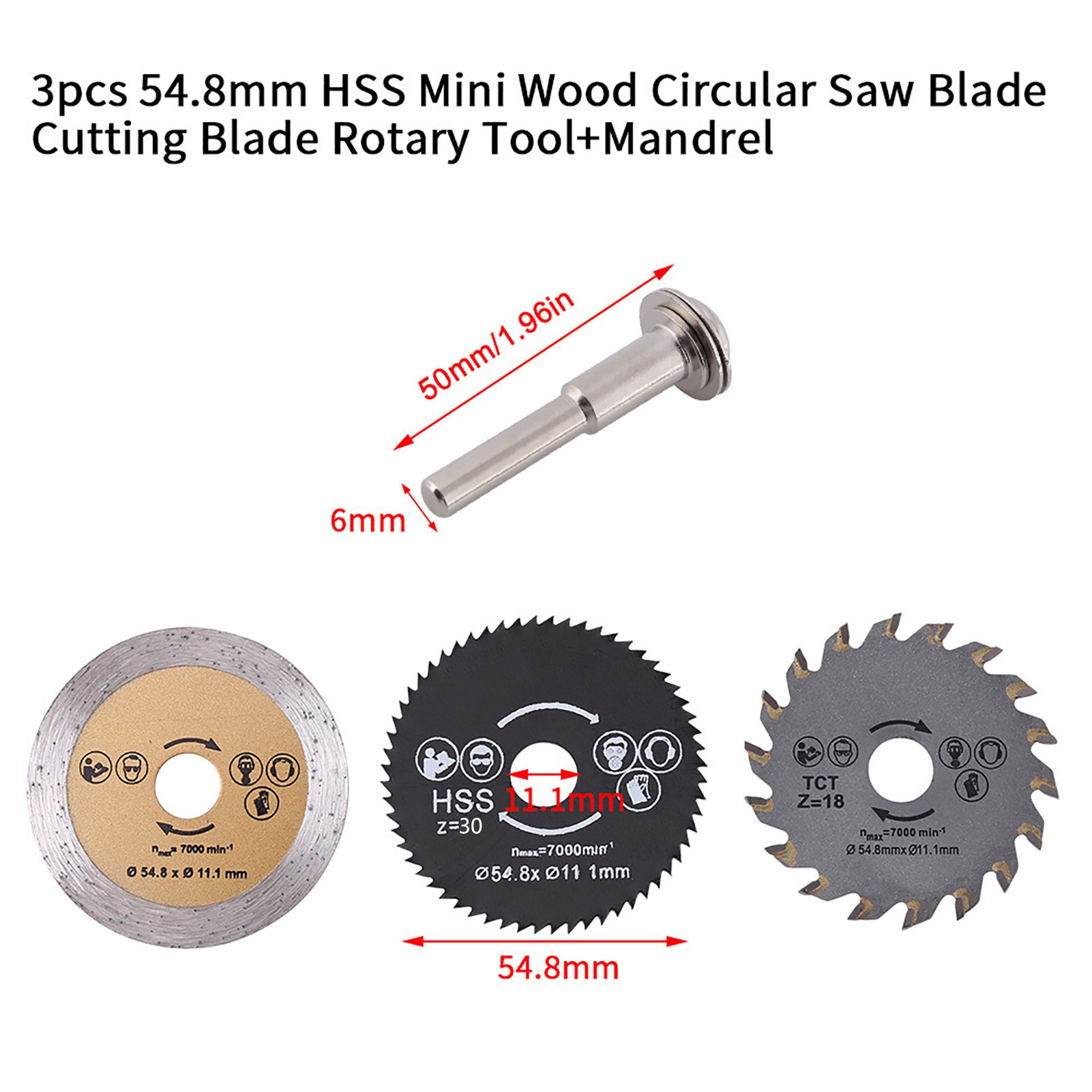 X 54,8 Mm Hss-kreissägeblätter Für Die Holzbearbeitung + Verlängerung