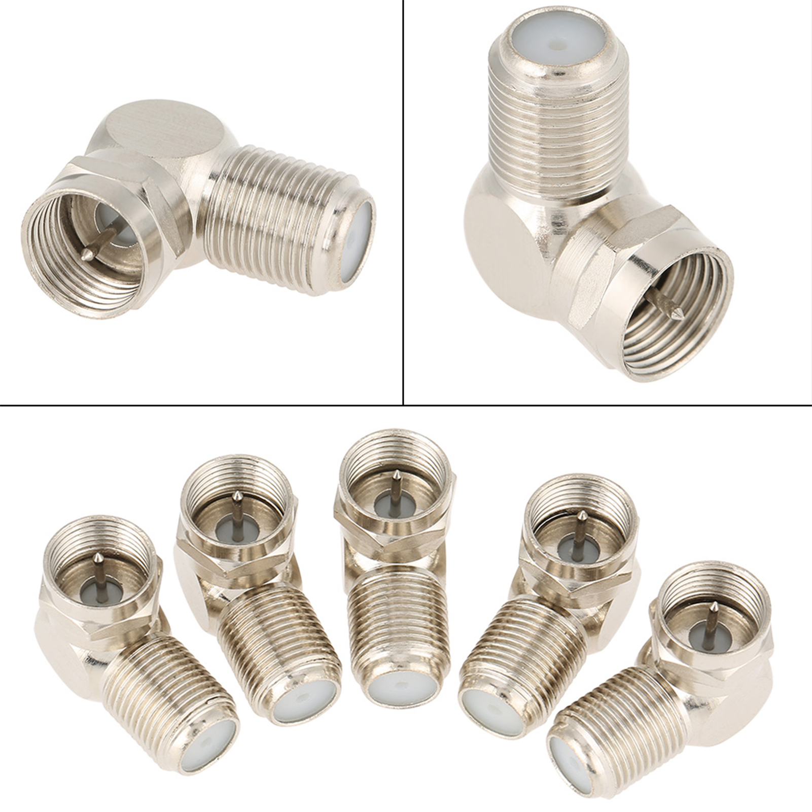 5 Vernickelte Kupfer-tv-adapter (stecker/buchse)
