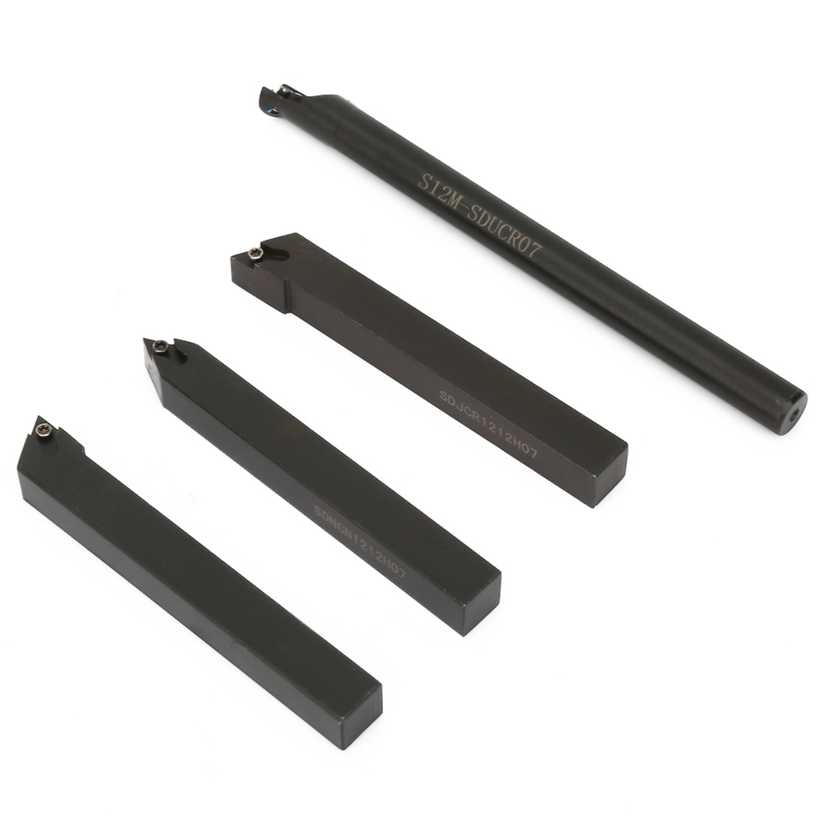 10 Dcmt070204 Hartmetall-wendeschneidplatten + 4 Werkzeughalter Mit 12-mm-zylinderschaft Für Cnc-drehmaschinen + 4 Schraubenschlüssel