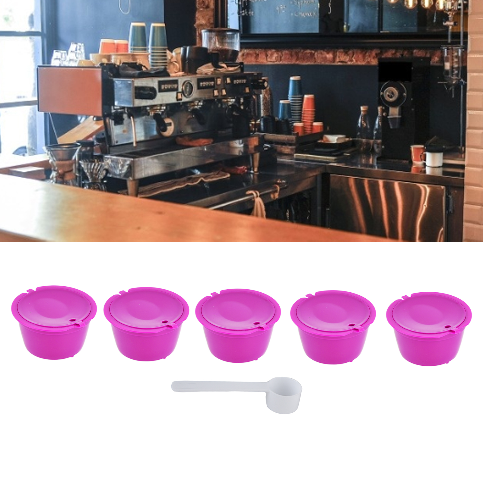 Dolcegusto Wiederverwendbare Kaffeefilterkapsel Für Kaffeemaschinen, 50 Ml, 5er-packung, Rot-rosa.