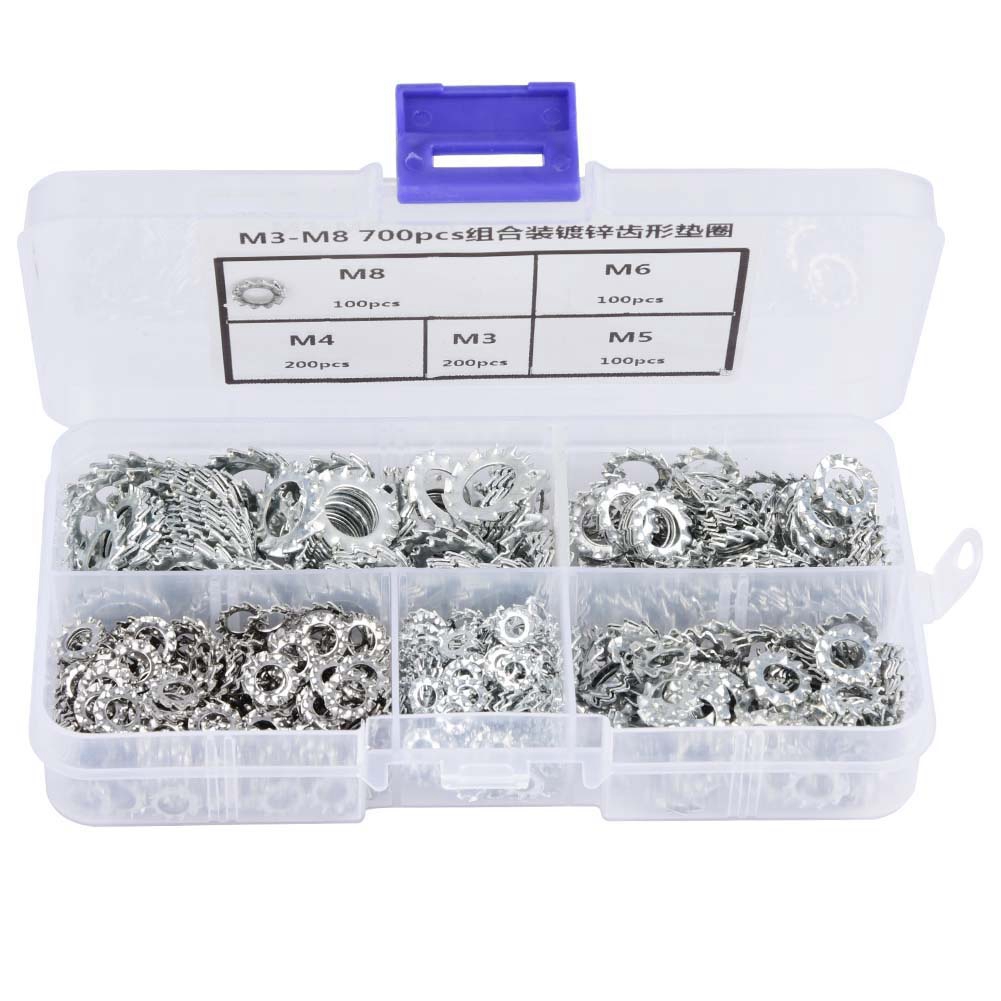 Packung Mit 700 Verzinkten Zahnscheiben M3-m8