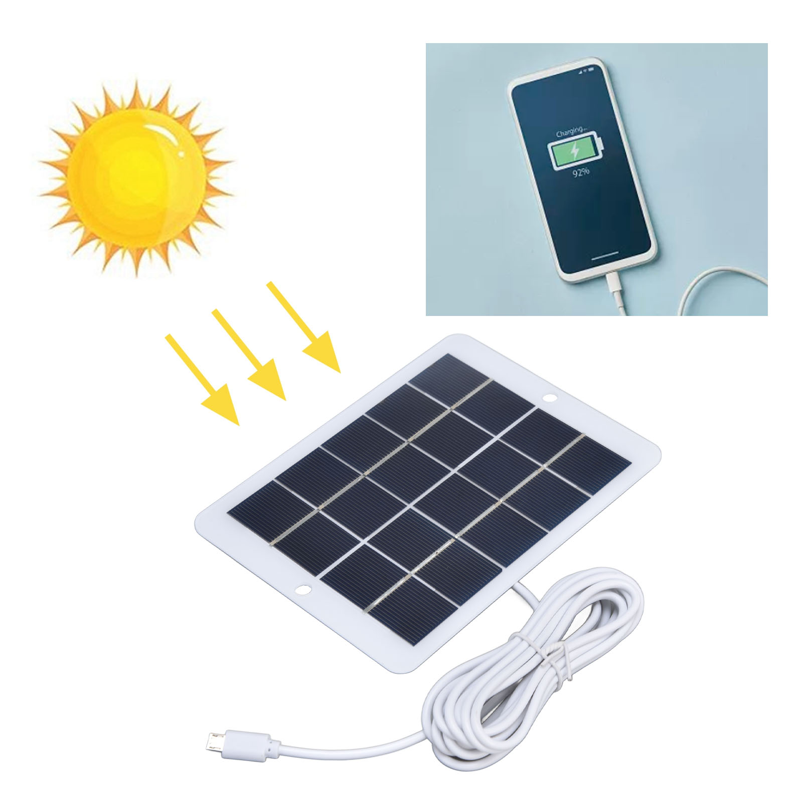 3w 5v Solarladegerät Für Kameras, Vorgesehen Für Sicherheitsüberwachung Und Mobiltelefone