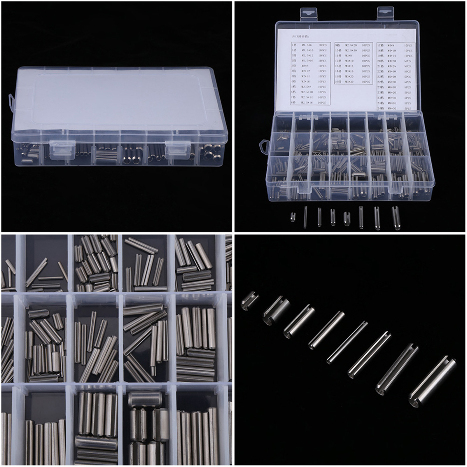 280 Flexible Zylindrische Stifte Aus Edelstahl 304. Verpackung: Kraftpapierkarton + Luftpolsterfolie + Kunststoffbox.