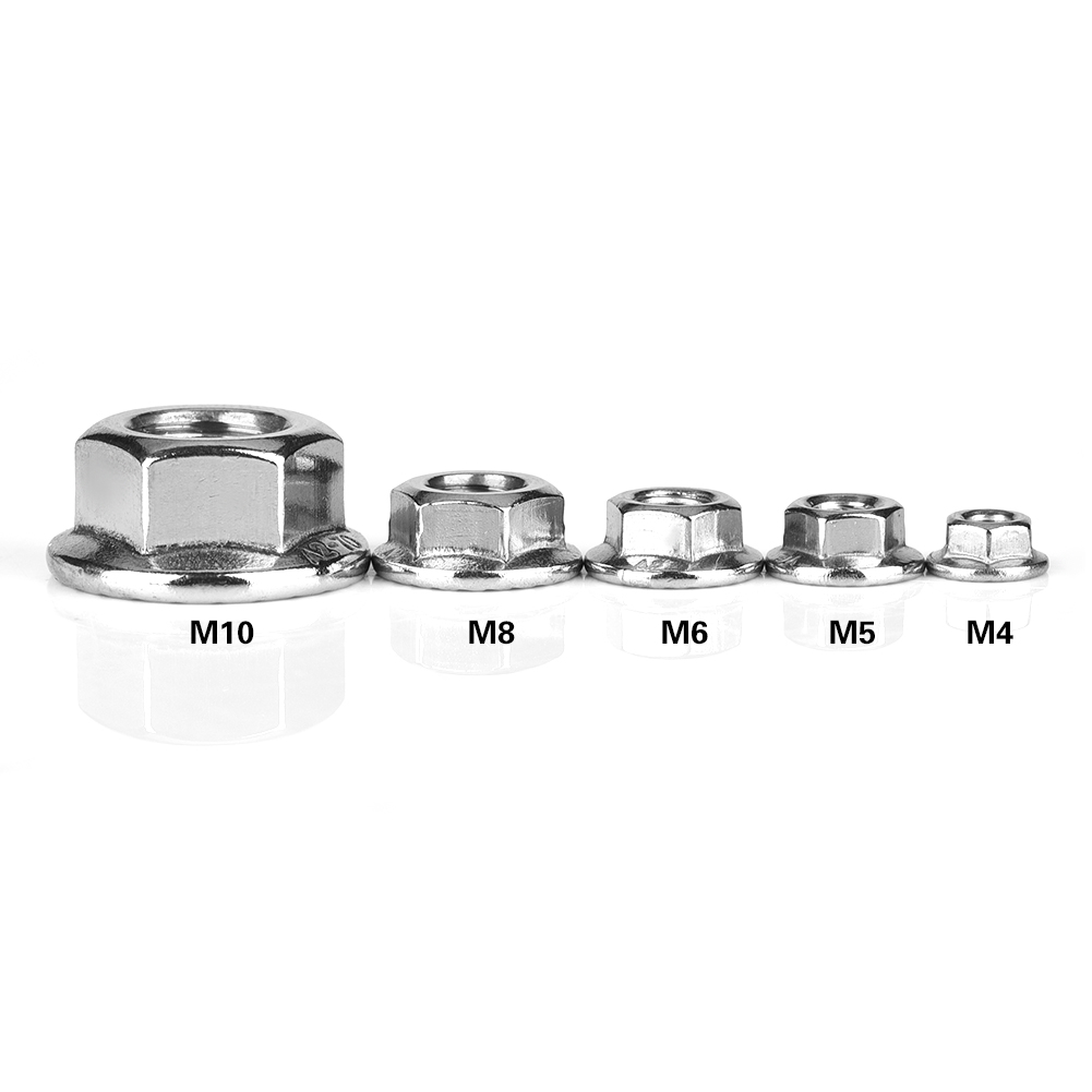 Set Bestehend Aus 55 Teilen, Inklusive Flanschmuttern Und Blechen Aus Edelstahl 304.