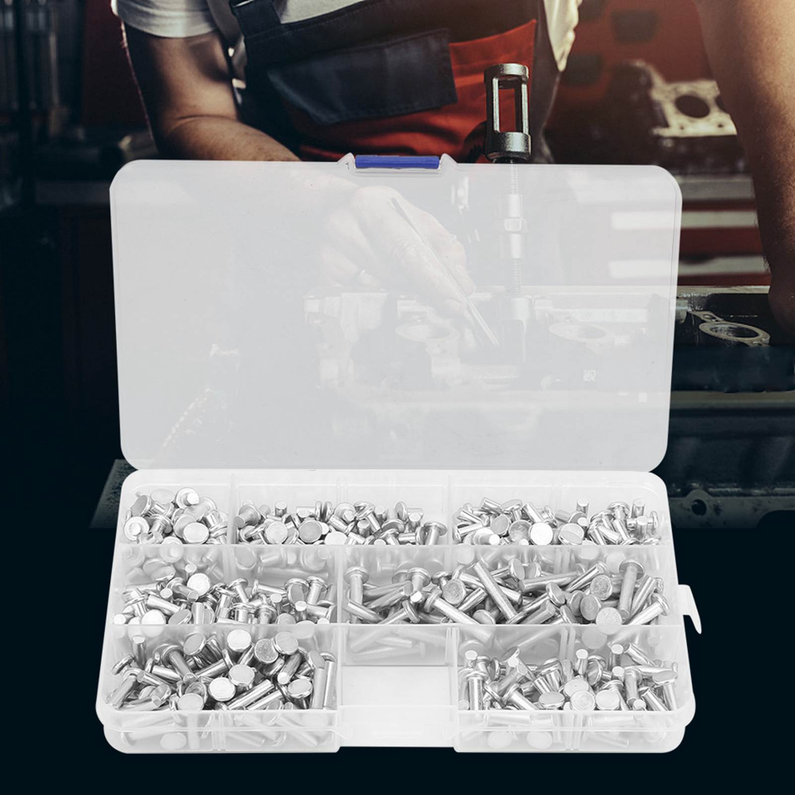 350 Massive Aluminium-flachkopfnieten, M4, In Einer Schachtel