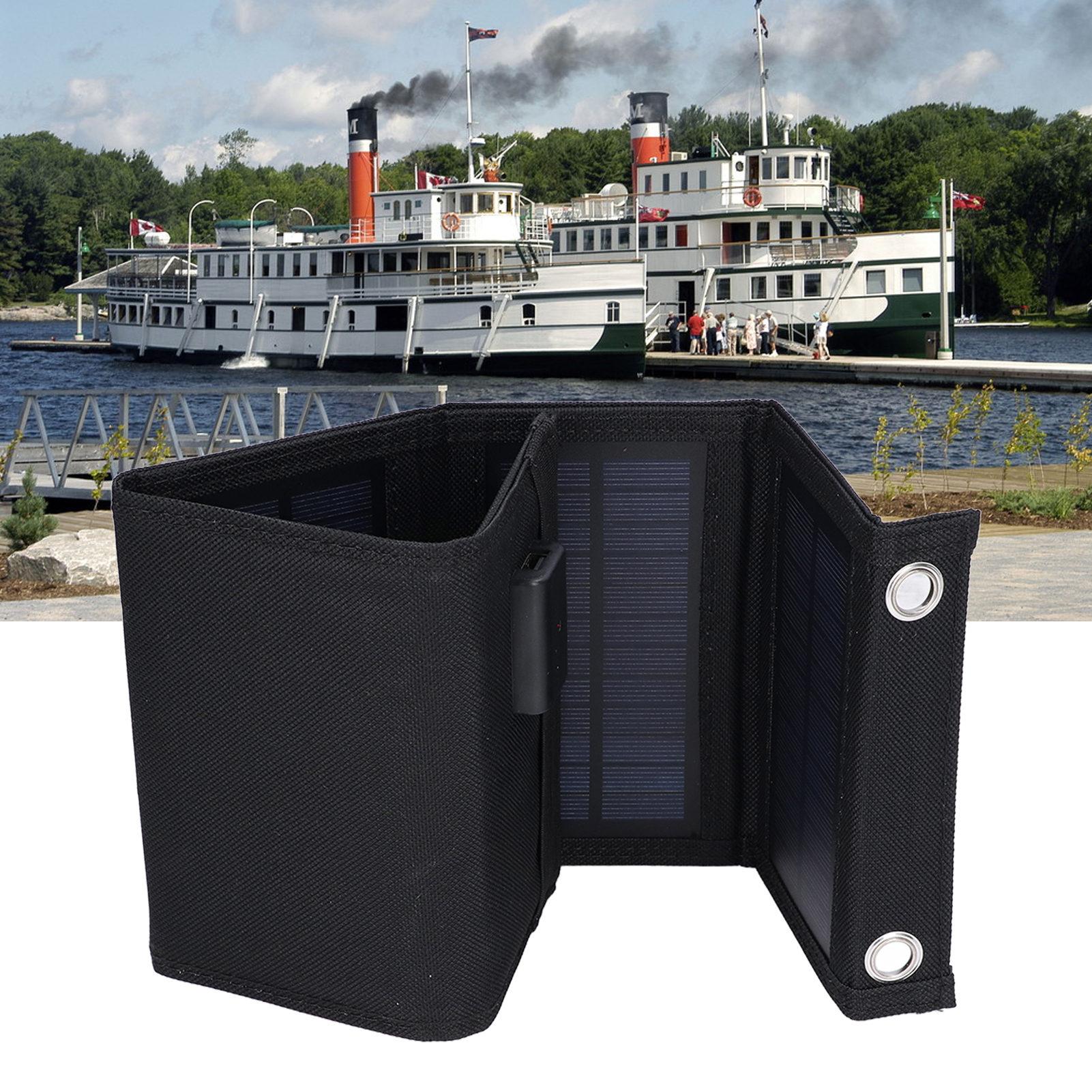 Tragbares, Faltbares 7,5-w-solarladegerät, 50 % Faltbares Ladegerät Für Mobiltelefone, Powerbank, Outdoor-ladegerät