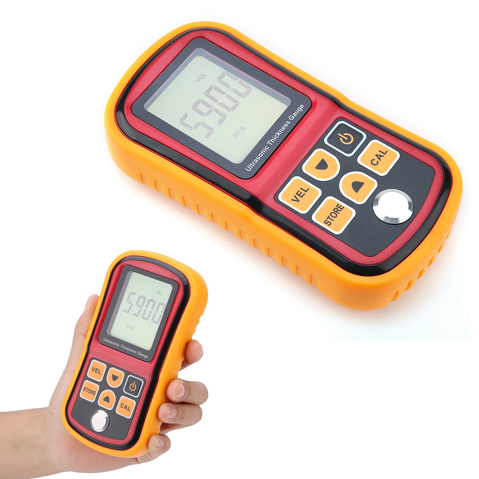 Digitales Ultraschall-dickenmessgerät Gm100 Mit Geschwindigkeitsmessung (1,2–300 Mm) – Kein Koppelmittel Erforderlich