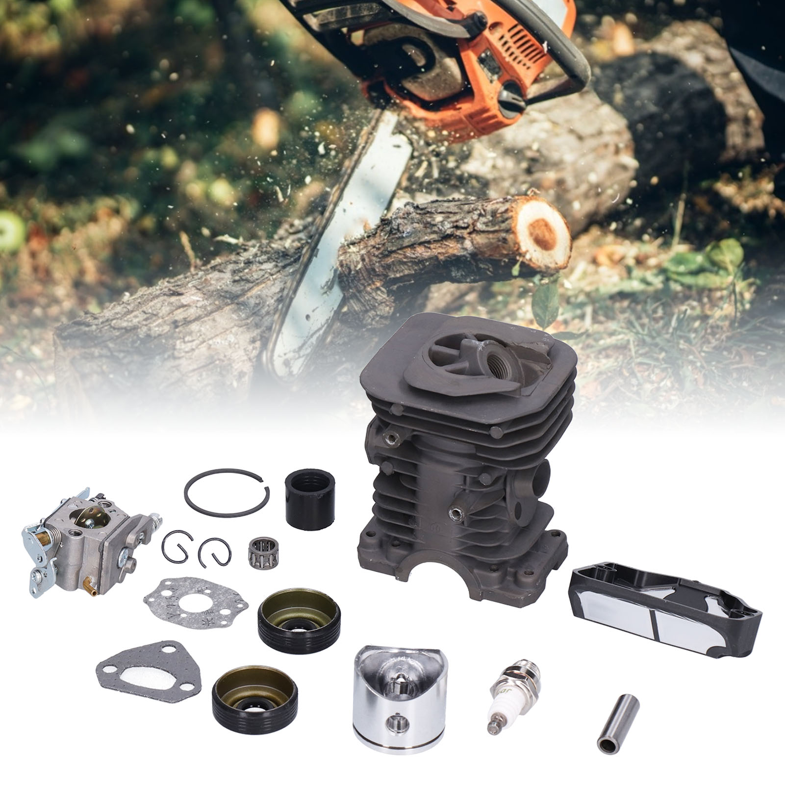 Geeignet Für Husqvarna 136 137 141 142 Kettensägen, Zylinderkolben, Vergaser Und Luftfilter (40 Mm).