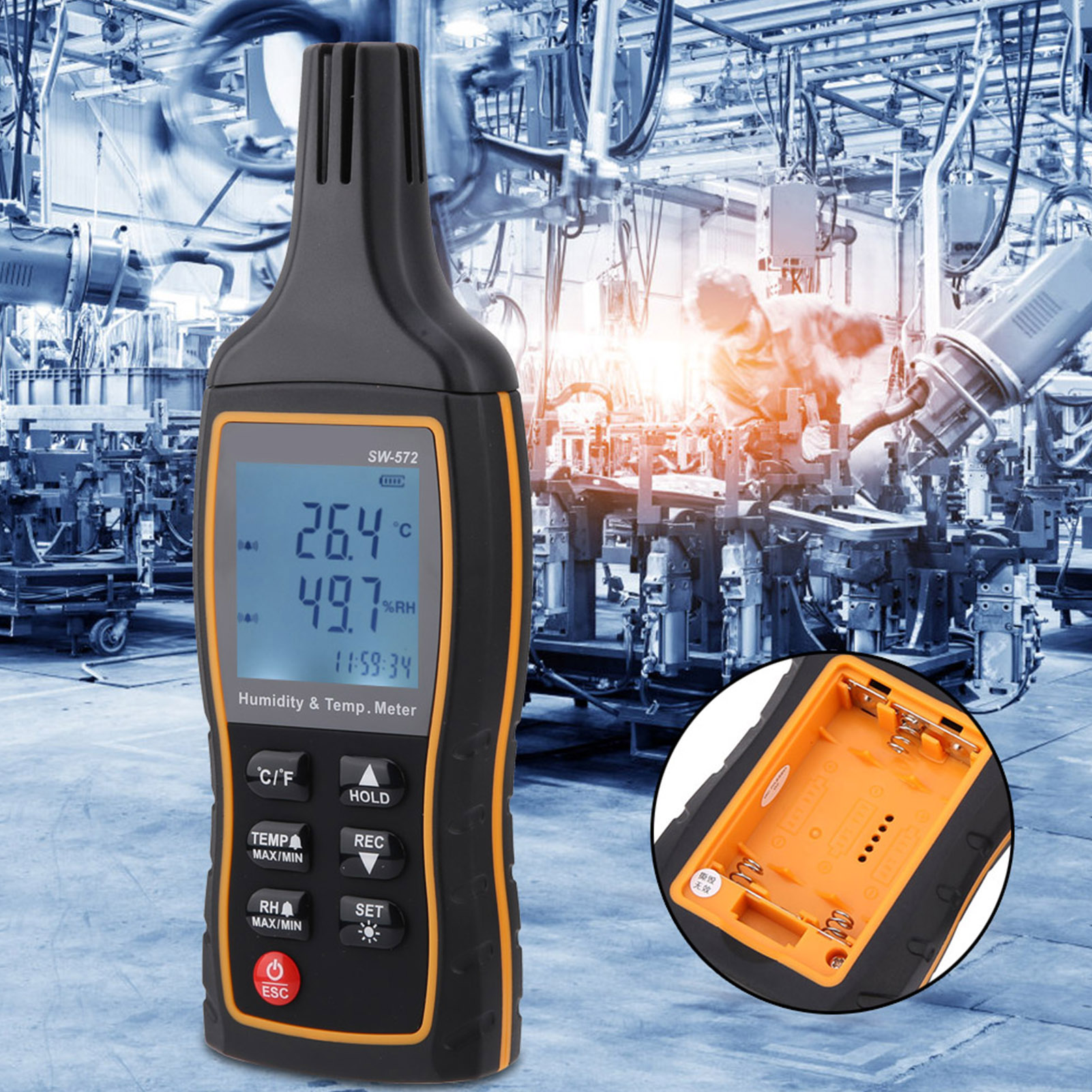 Digitales Thermo-hygrometer Sw572 – Batterie Vor Dem Versand Entfernt
