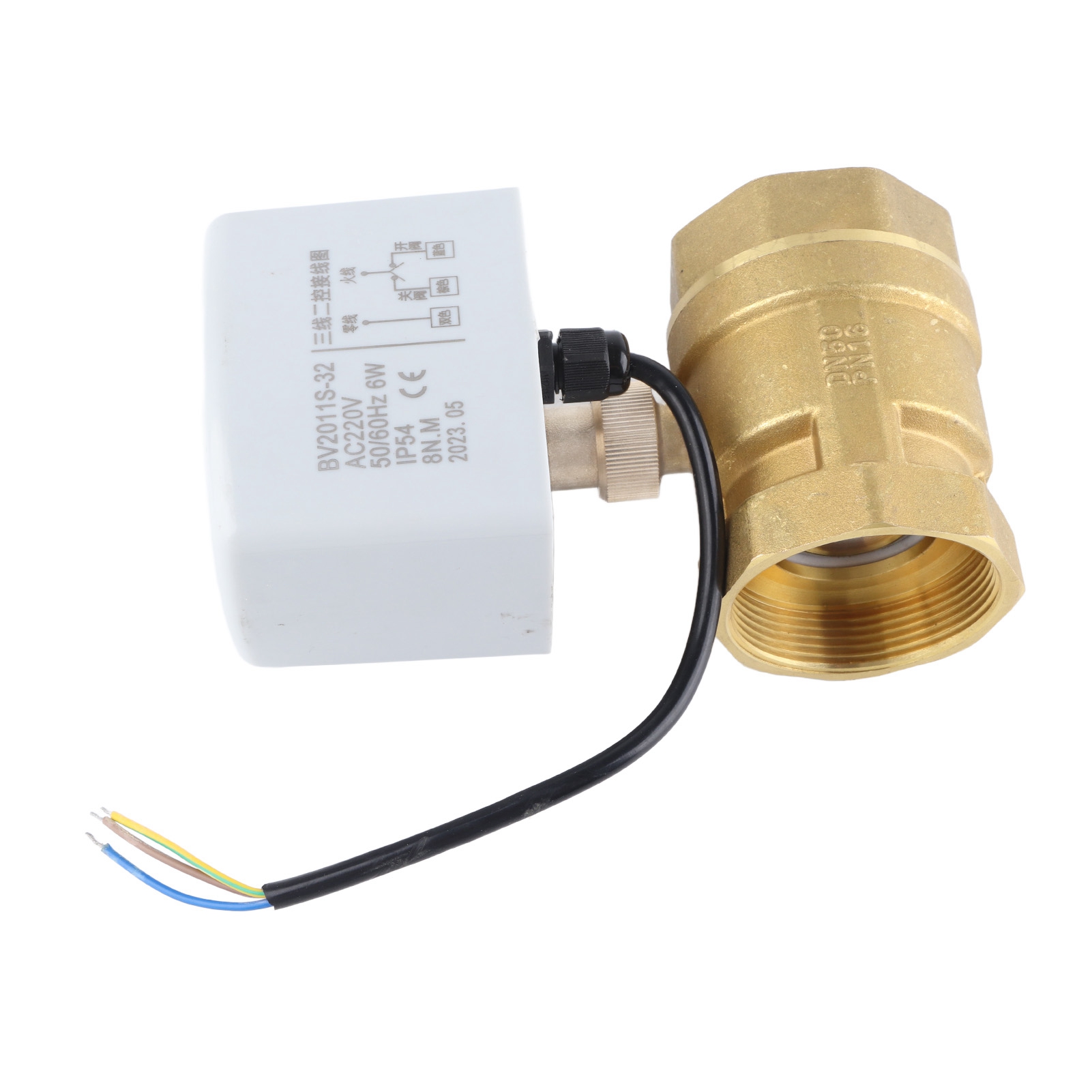 Dn50 Ac220v Dreileiter-elektrokugelhahn Mit Zwei 220v-steuerungen