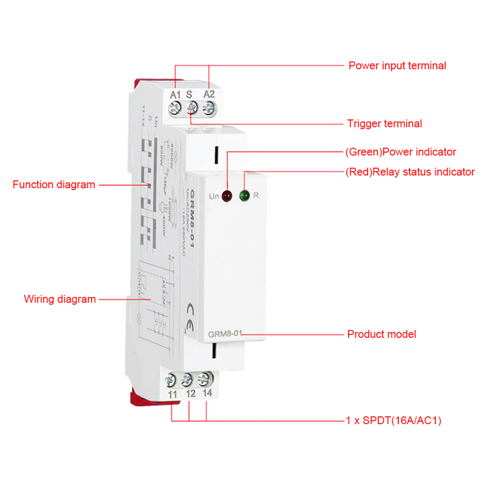 Grm8-01 Elektronisches Impulsrelais Ac/dc 12-240 V