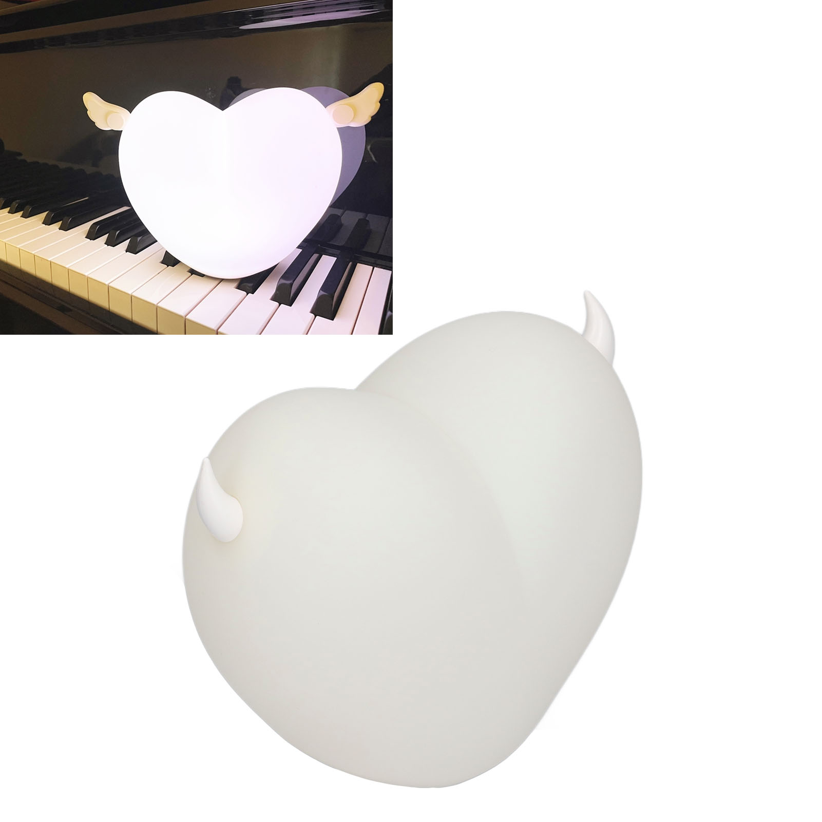 Kreatives Herzförmiges Touch-nachtlicht, Usb-aufladbar, Aus Silikon, Mit Siebenfarbigem Led-nachtlicht, Ideales Geschenk Für Paare.