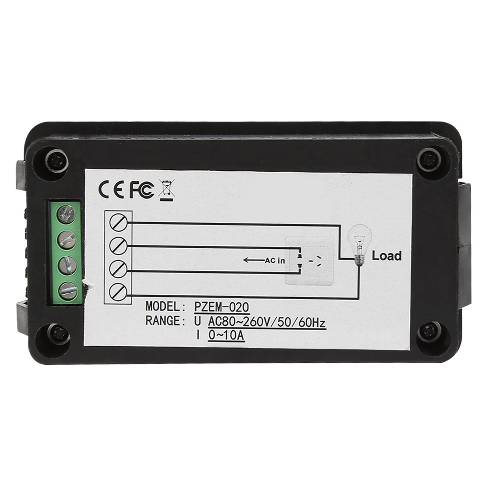 Peacefair Pzem-020 Digitaler Wechselstrom-leistungsmonitor - Voltmeter, Amperemeter, Wattmeter (10a)