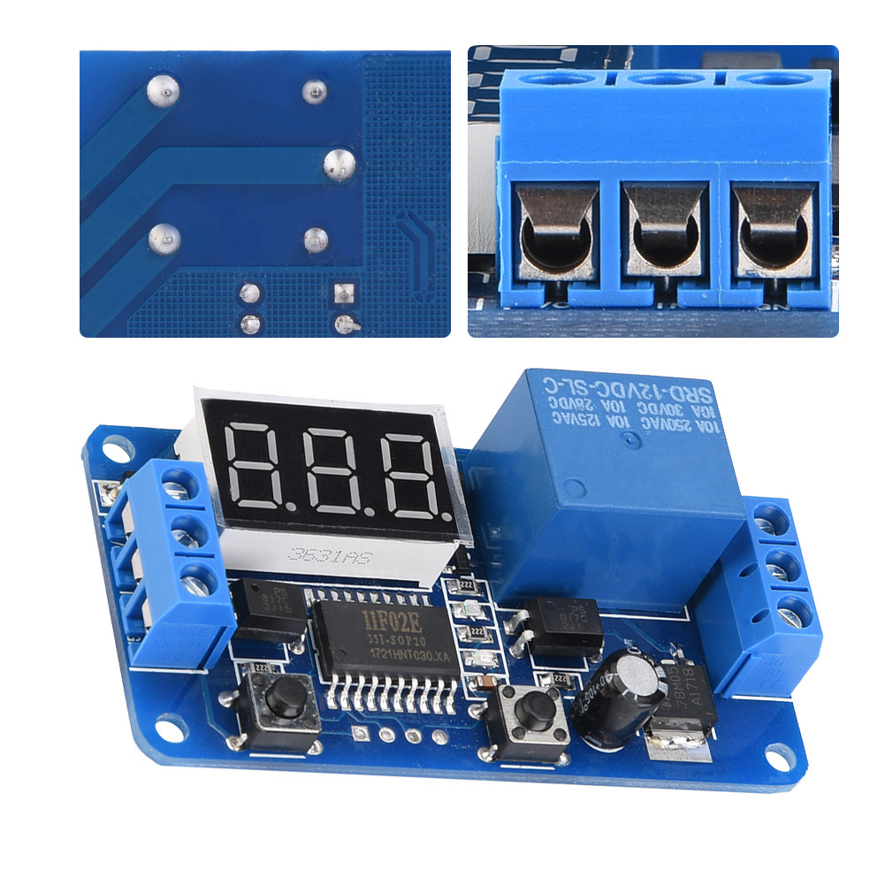 Yyc-3 Ein-/ausschalt-zeitverzögerungsrelaismodul / Zyklischer Timer / Timer / Selbstverriegelnder Schalter, 5v/12v Wählbarer Mikrocontroller