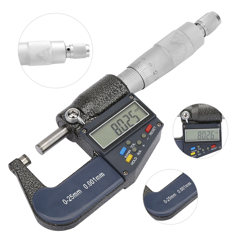 Digitales 7-punkt-mikrometer 0–25 Mm Mit Mikrometerskala