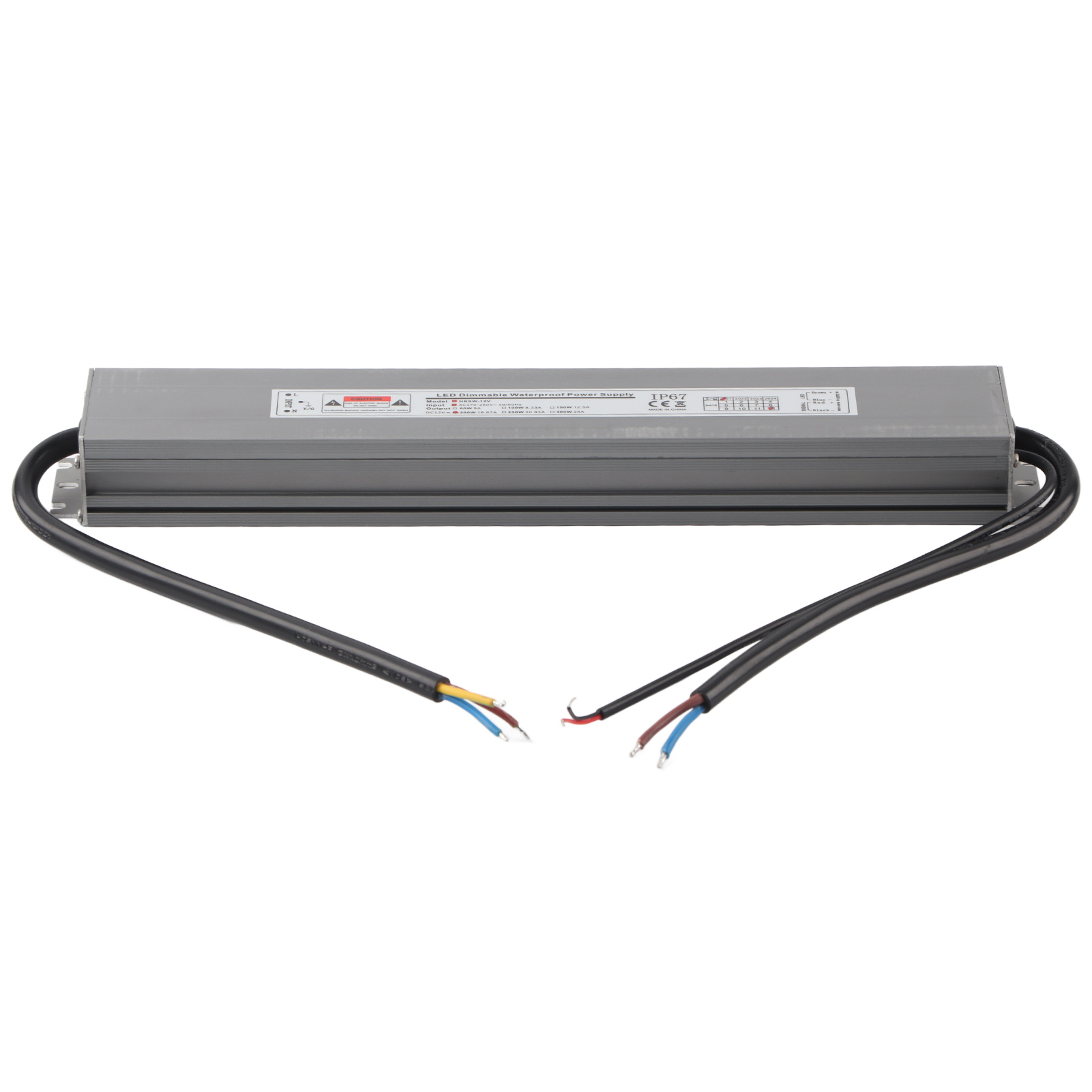Wasserdichtes 2-in-1-led-netzteil Mit Dimmer, 12-v-ausgang, Scr- Und 0-10-v-steuerung, 200 W, 16,67 A. Eingang: 170–260 V Ac, Ausgang: 12 V.