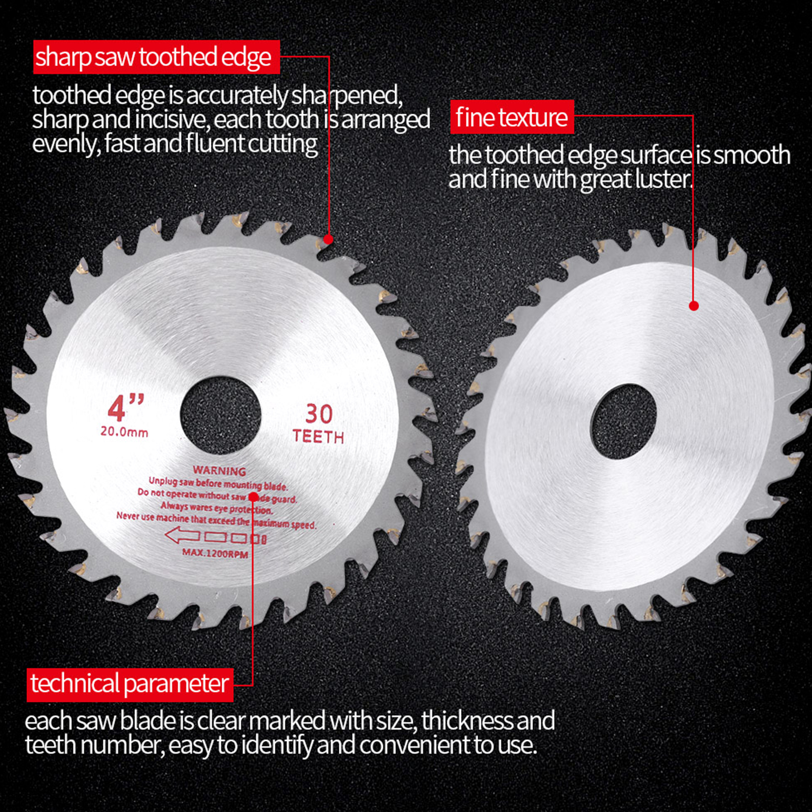 4-zoll-kreissägeblatt Aus Hartmetall Mit 30 Zähnen Für Holz- Und Aluminiumbearbeitung