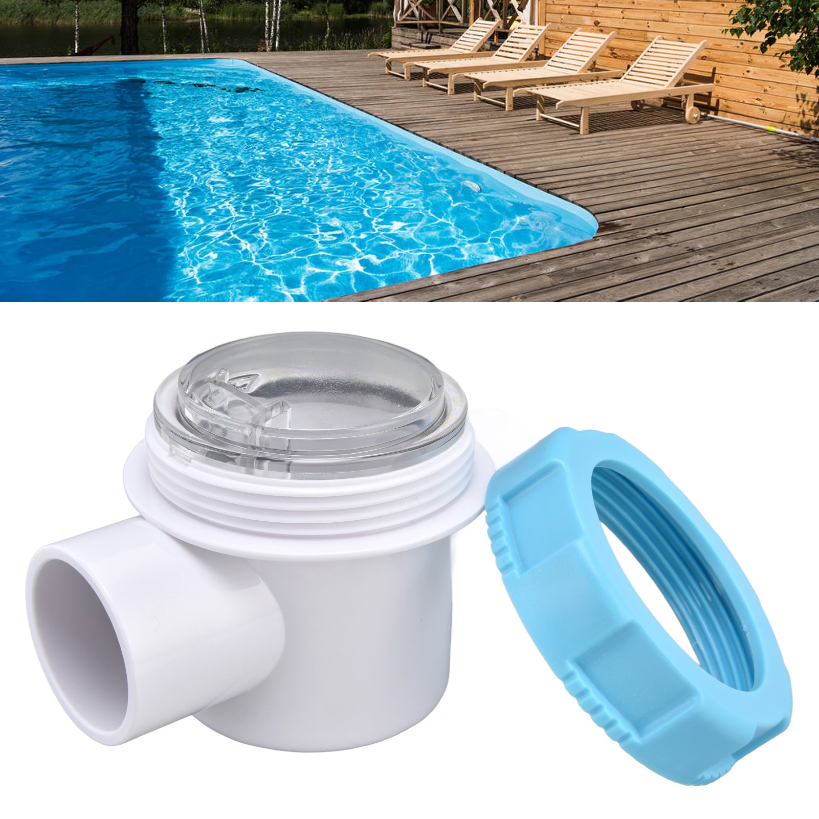 G1-1/2 Sicherheits-rückschlagventil Für 50-mm-pvc-schwimmbecken Mit Lupe, Schwimmbadfilterzubehör