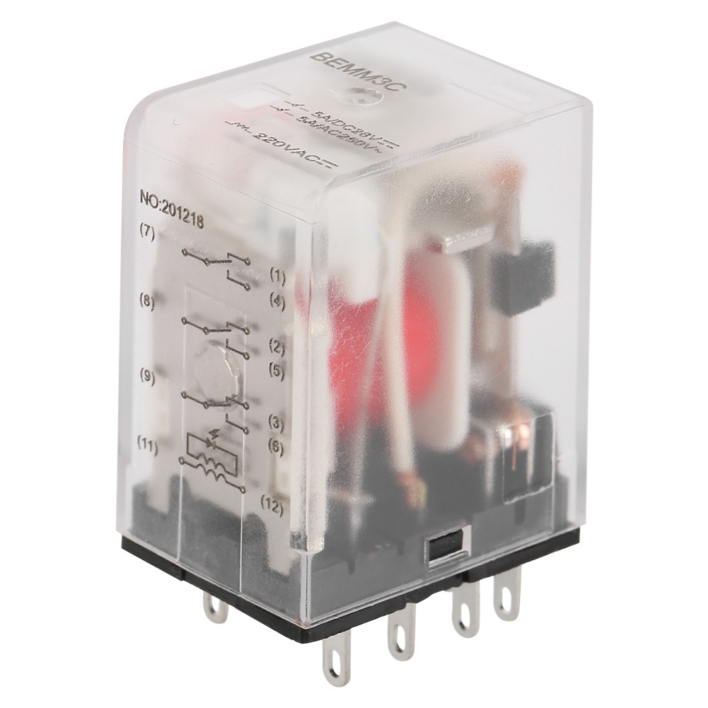 Bemm3c Elektromagnetisches Relais, Zwischenrelais, 220 V Ac, Rote Kontrollleuchte