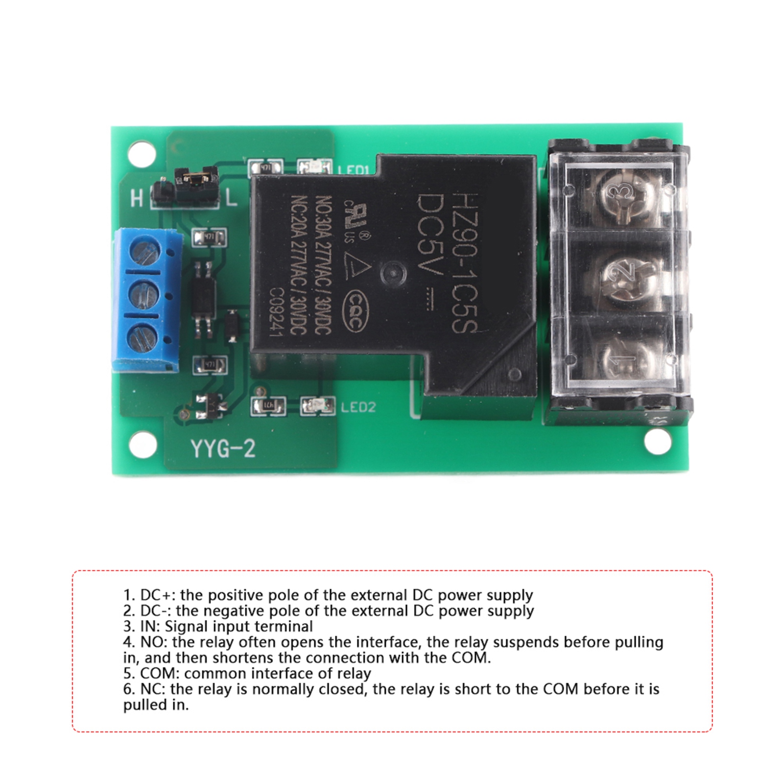 Yyg-2 30-a-relaismodul / Optokoppler-isolation / High/low-triggerung / 5 V/12 V/24 V Einkanal-hochleistungsrelais