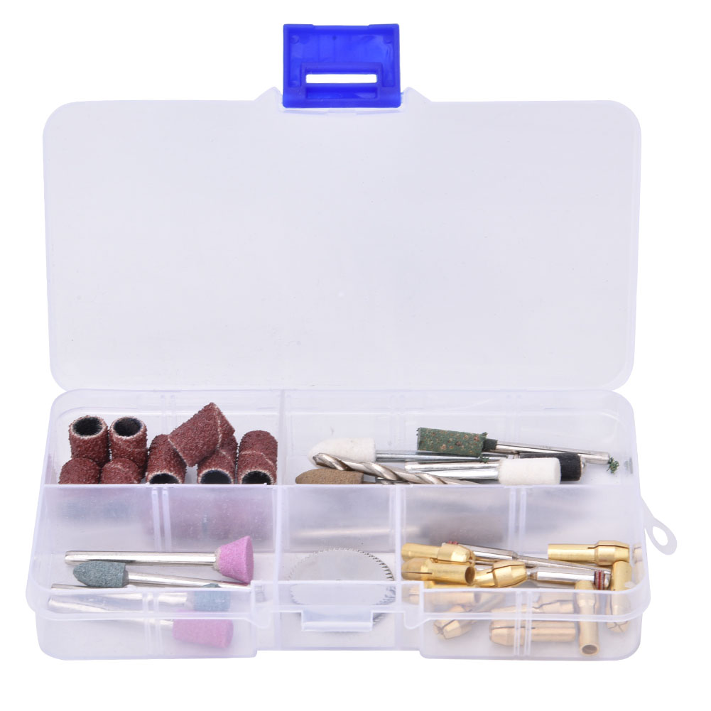 Set Mit 46 Zubehörteilen Für 18v- Und 3,6v-elektroschleifmaschinen, Inklusive Schleifköpfen, Metallbürsten, Schleifsteinen Und Diamantschleifköpfen.