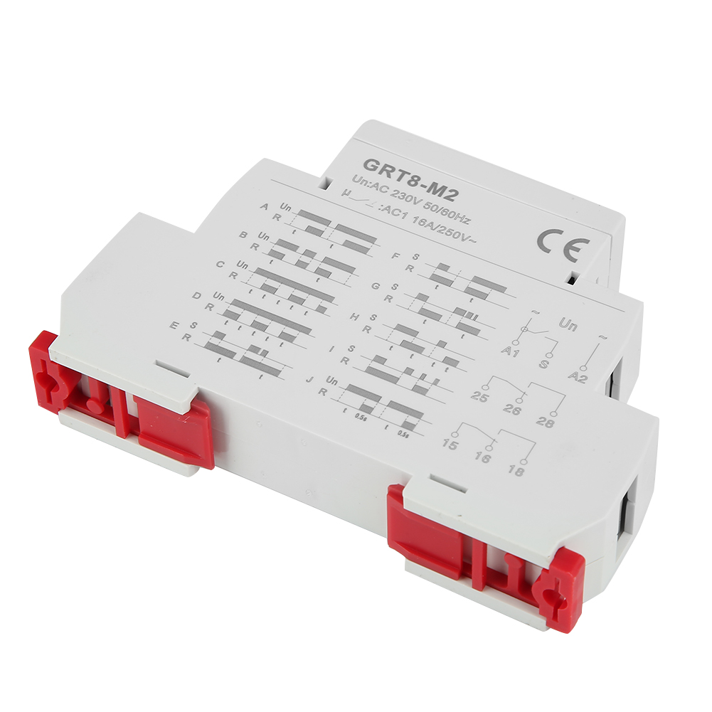Miniatur-multifunktions-zeitverzögerungsrelais Auf Schiene Grt8-m2, 220 V Ac